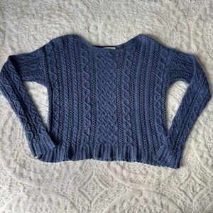Ralph Lauren Blue Cable Knit cropped Sweater size small